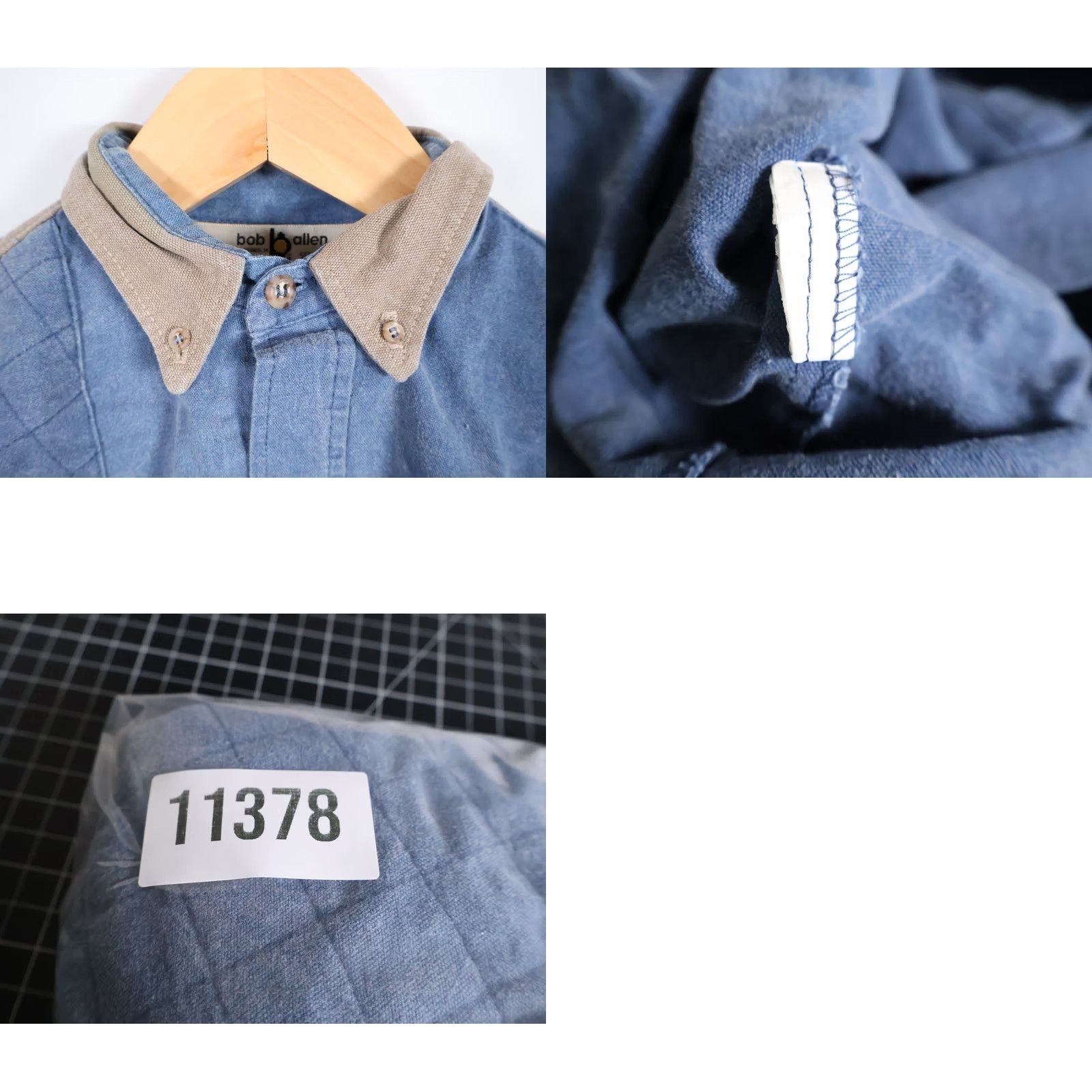 Vintage VINTAGE Bob Allen Canvas Shooting Shirt Men's Large Blue Beige Relaxed Fit Outdoor Size US L / EU 52-54 / 3 - 9 Thumbnail