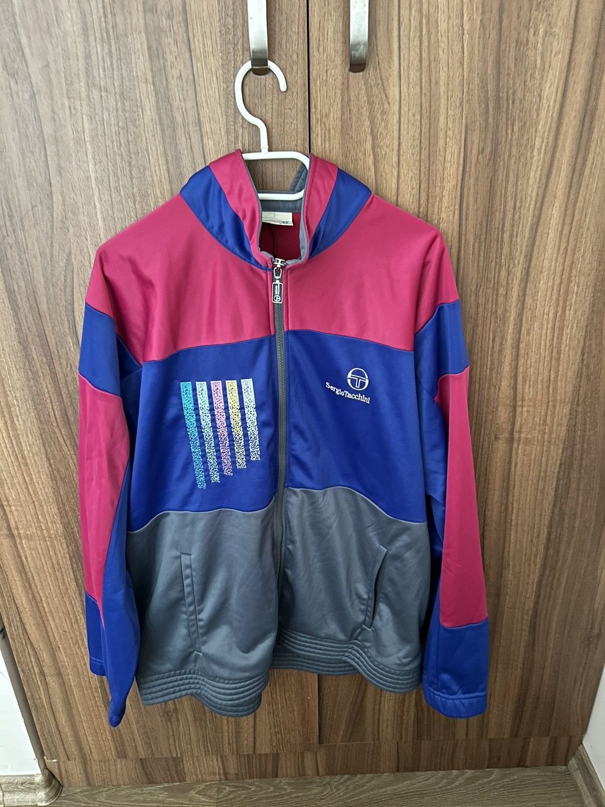 Sergio Tacchini × Vintage Zippered sweater Size US XL / EU 56 / 4 - 2 Thumbnail