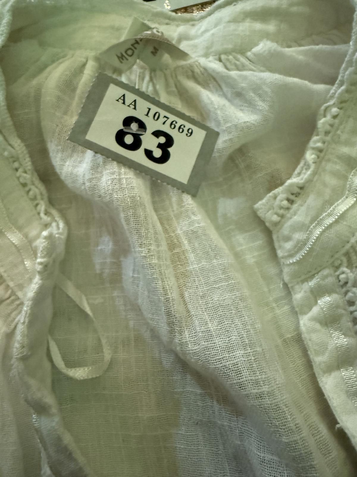 Other Monsoon White Embroidered Long Sleeve Blouse Size M / US 6-8 / IT 42-44 - 2 Thumbnail