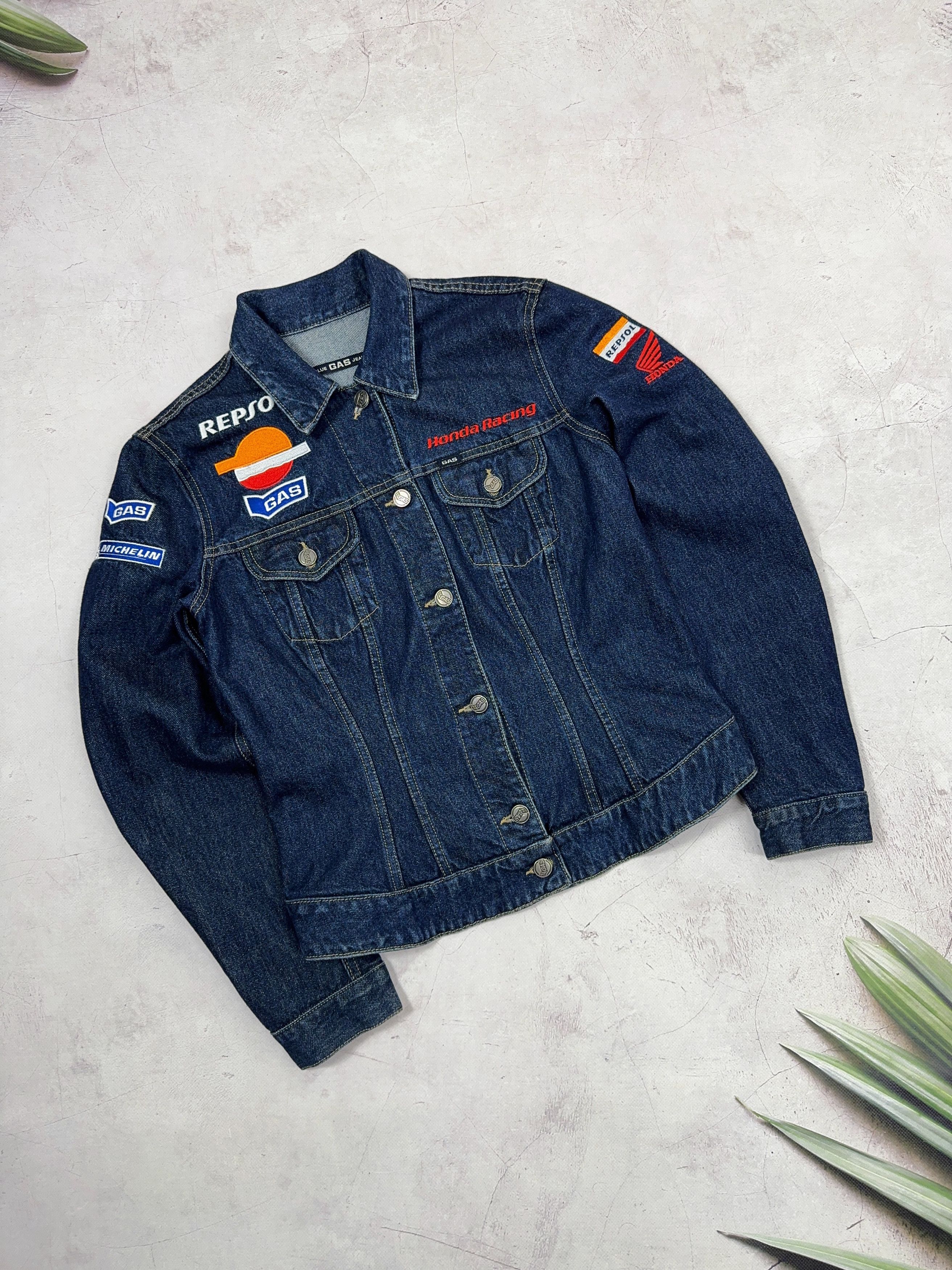 GAS × Honda Gas Denim Jacket Honda Repsol Racing Michelin Size L / US 10 / IT 46 - 3 Thumbnail