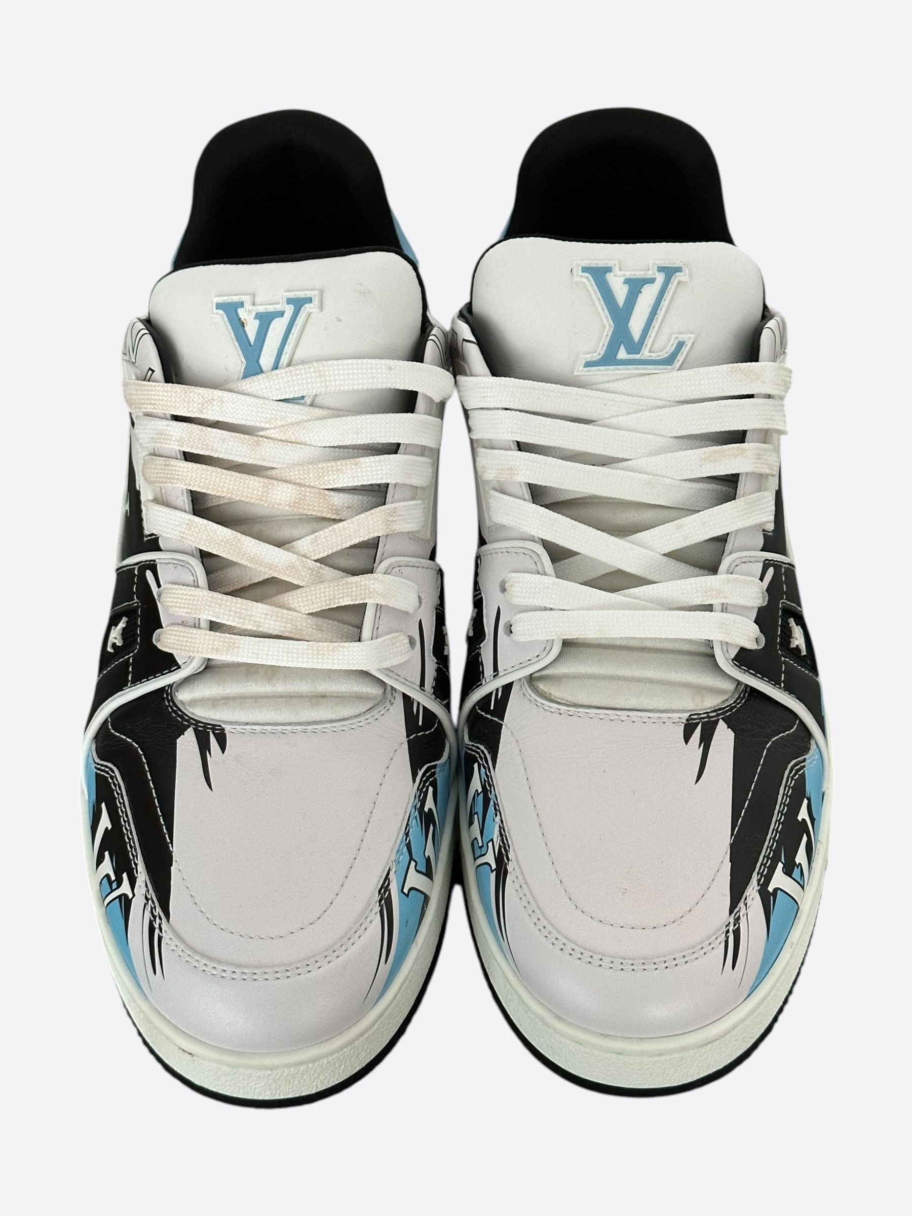Louis Vuitton Louis Vuitton Black & Blue Logo Trainers Size US 10 / EU 43 - 2 Thumbnail