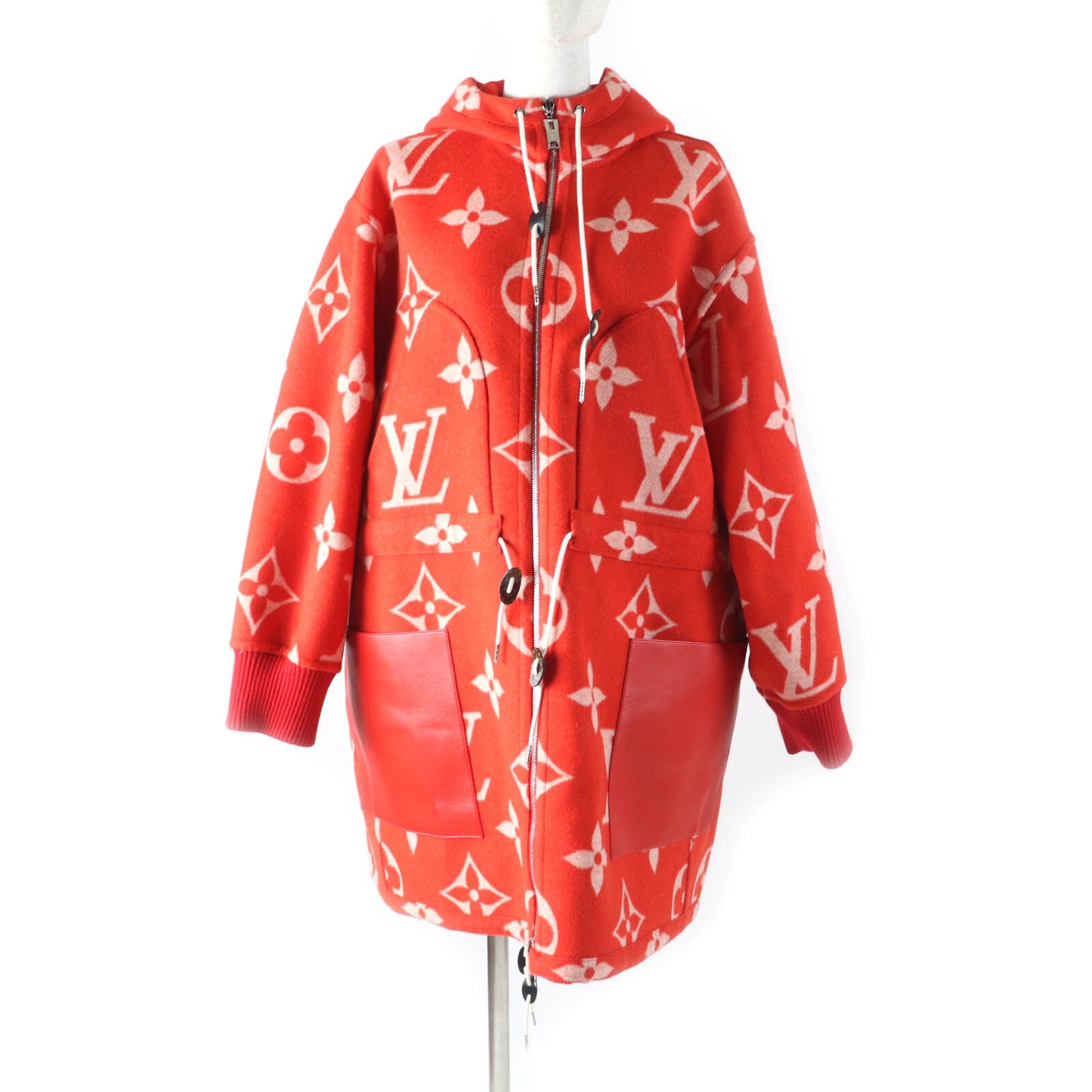 Louis Vuitton Louis Vuitton Louis Vuitton Giant Monogram Wool Silk Hoodie Coat Leather Outerwear DUTY FREE for USA Size ONE SIZE - 1 Thumbnail