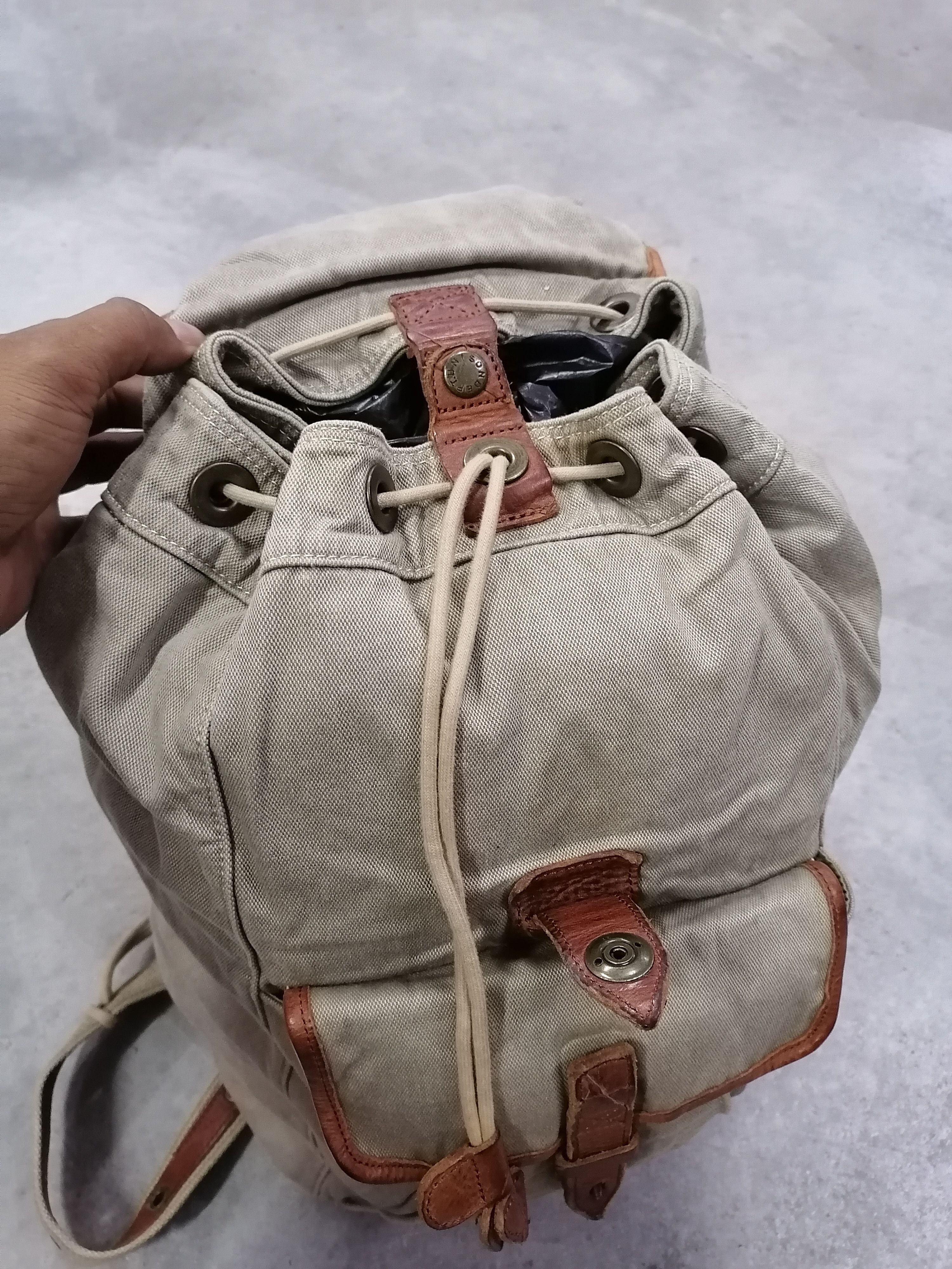Japanese Brand × Vintage Unison Dept Japan Heavy Cotton Rucksack Bagpack Size ONE SIZE - 14 Thumbnail