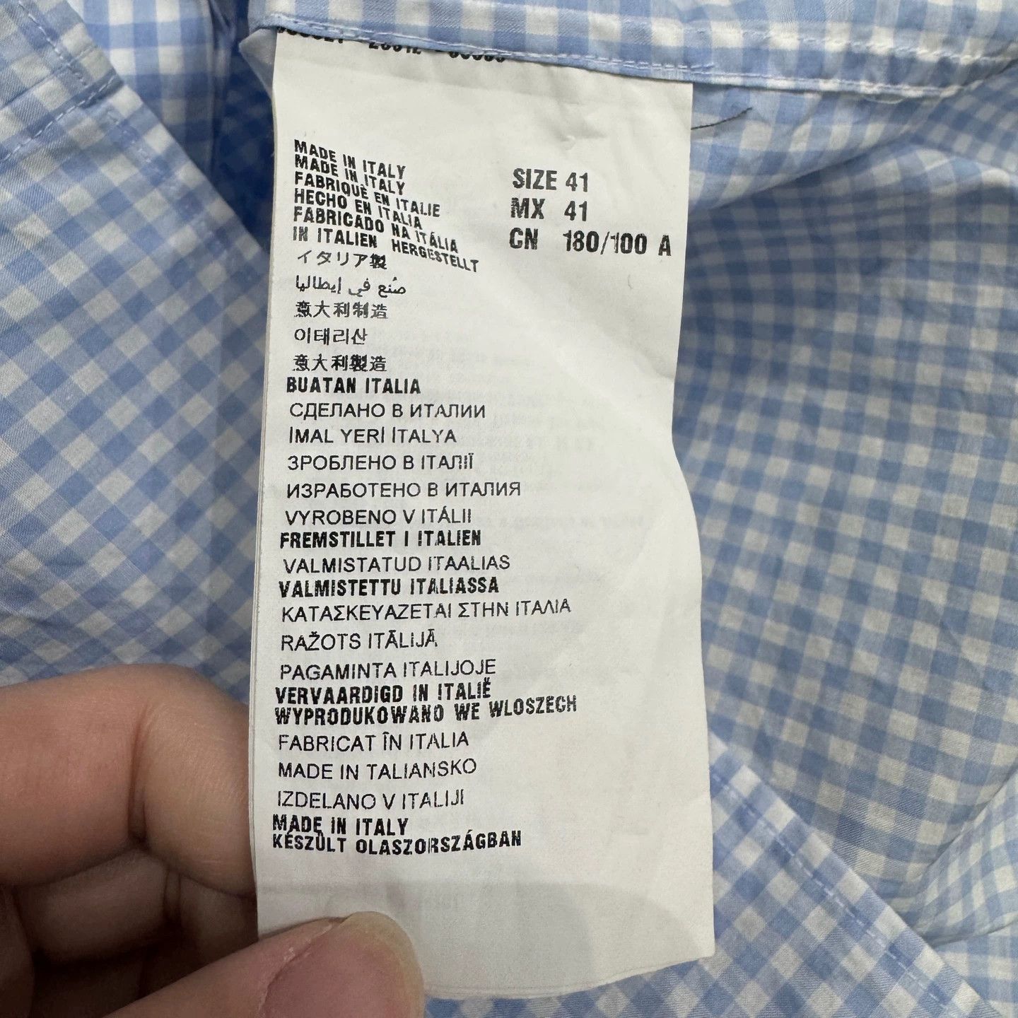 Prada Prada Blue and White Plaid Shirt 41 Size US L / EU 52-54 / 3 - 3 Thumbnail