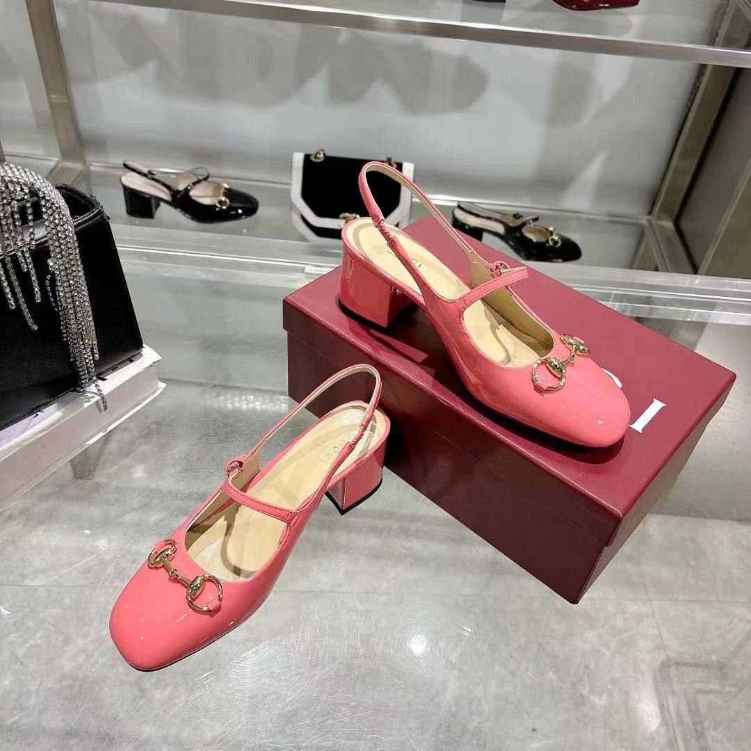 Gucci oc11z0126 Women's Horsebit Pumps in Pink Size US 8 / IT 38 - 4 Thumbnail