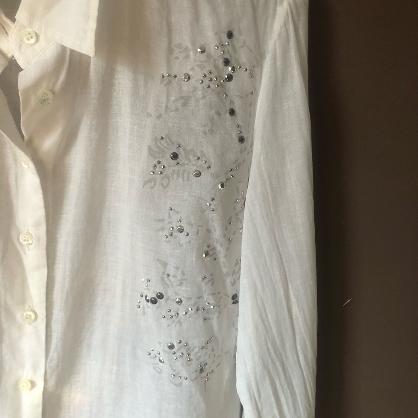 Other French designer white shirt top button up cap embellished Size XS / US 0-2 / IT 36-38 - 9 Thumbnail