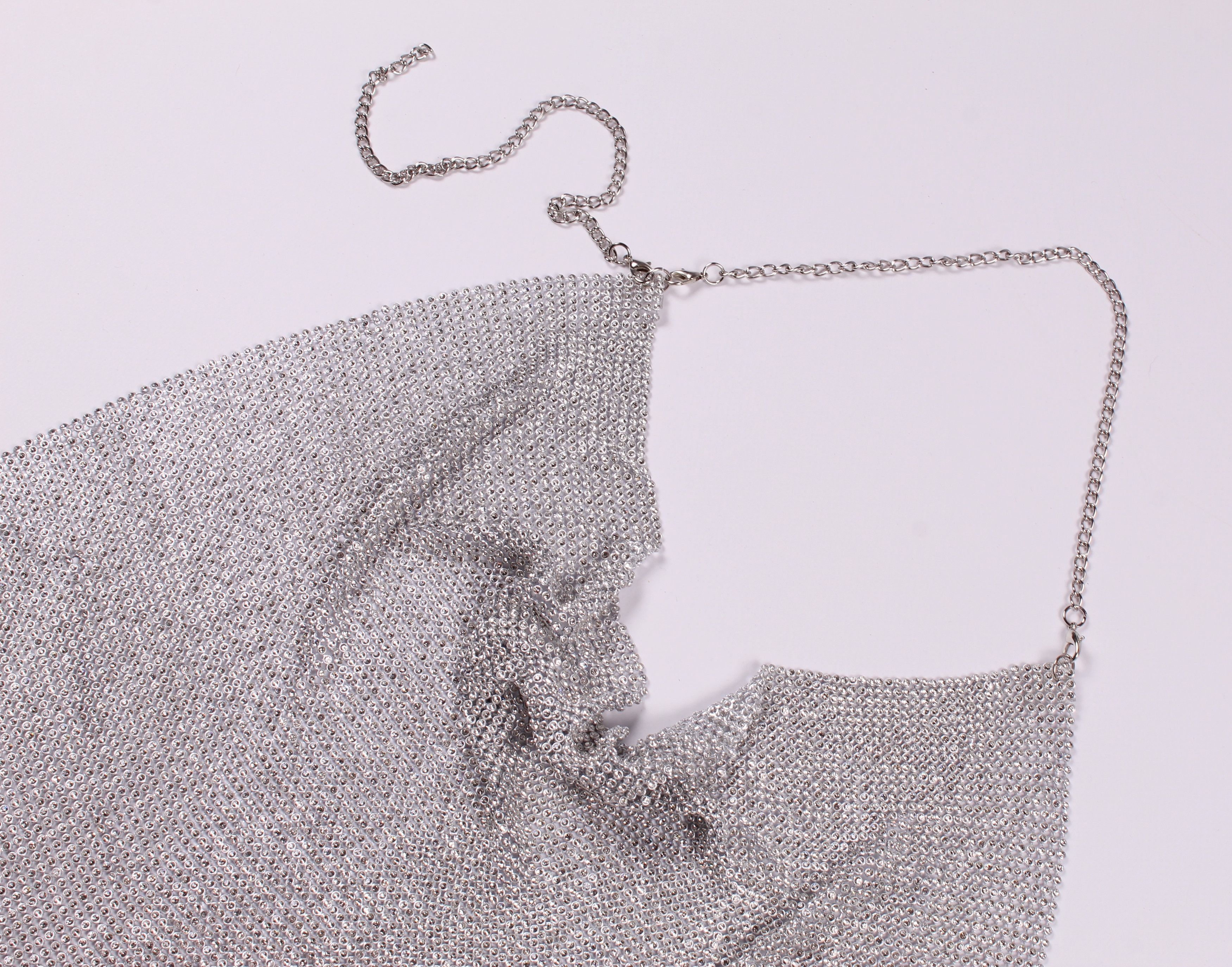 Vintage Vintage Y2K Chainmail Cropped Chrystal Top Size ONE SIZE - 2 Thumbnail