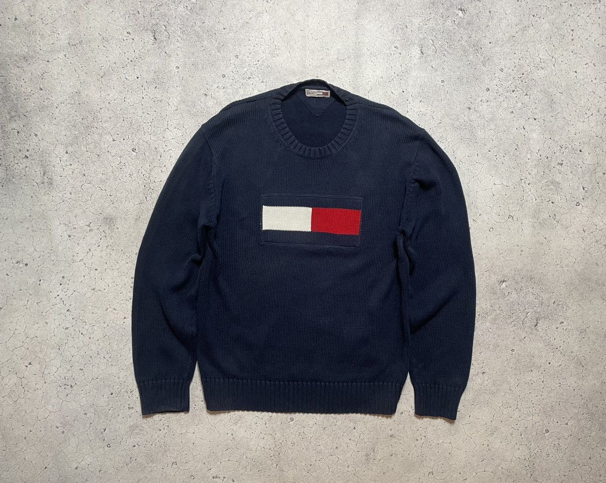 Tommy Hilfiger Vintage Knitted Sweater Tommy Hilfiger Denim Big Logo Y2K Size US L / EU 52-54 / 3 - 1 Thumbnail