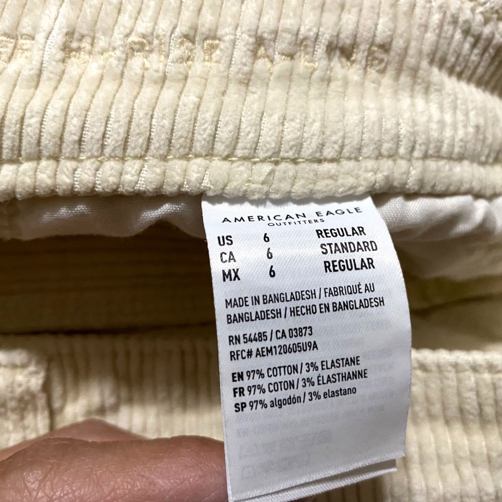 American Eagle Outfitters VINTAGE American Eagle Outfitters Skirt Womens 6 Beige Corduroy High A-Line Casual Short 90s Womens Size 28" / US 6 / IT 42 - 4 Thumbnail