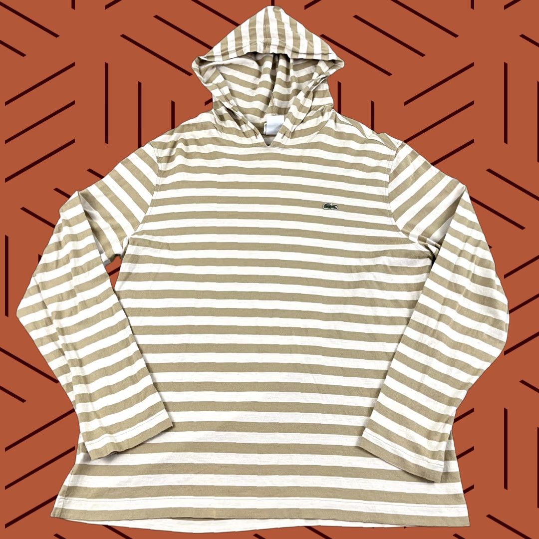 Lacoste Vintage Lacoste Men's Hoodie Size XL Brown Striped Lightweight Pullover Preppy Casual Size US XL / EU 56 / 4 - 1 Thumbnail