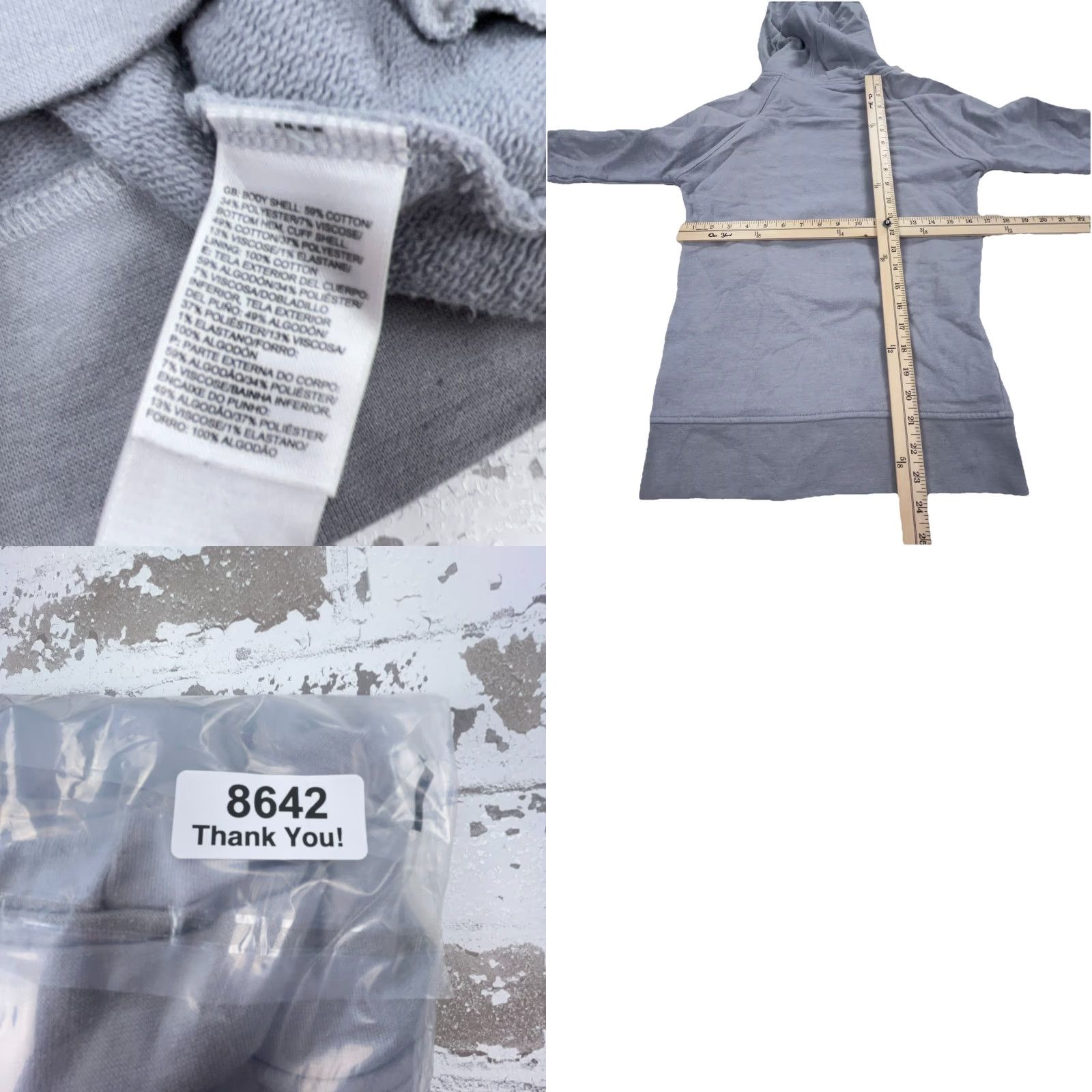 The North Face The North Face Hoodie Women Small Gray Logo Pullover Sweatshirt All Seasons Activewear Casual Travel Pockets Raglan Sleeve Winter Spring Fall Womens Size S / US 4 / IT 40 - 8 Thumbnail