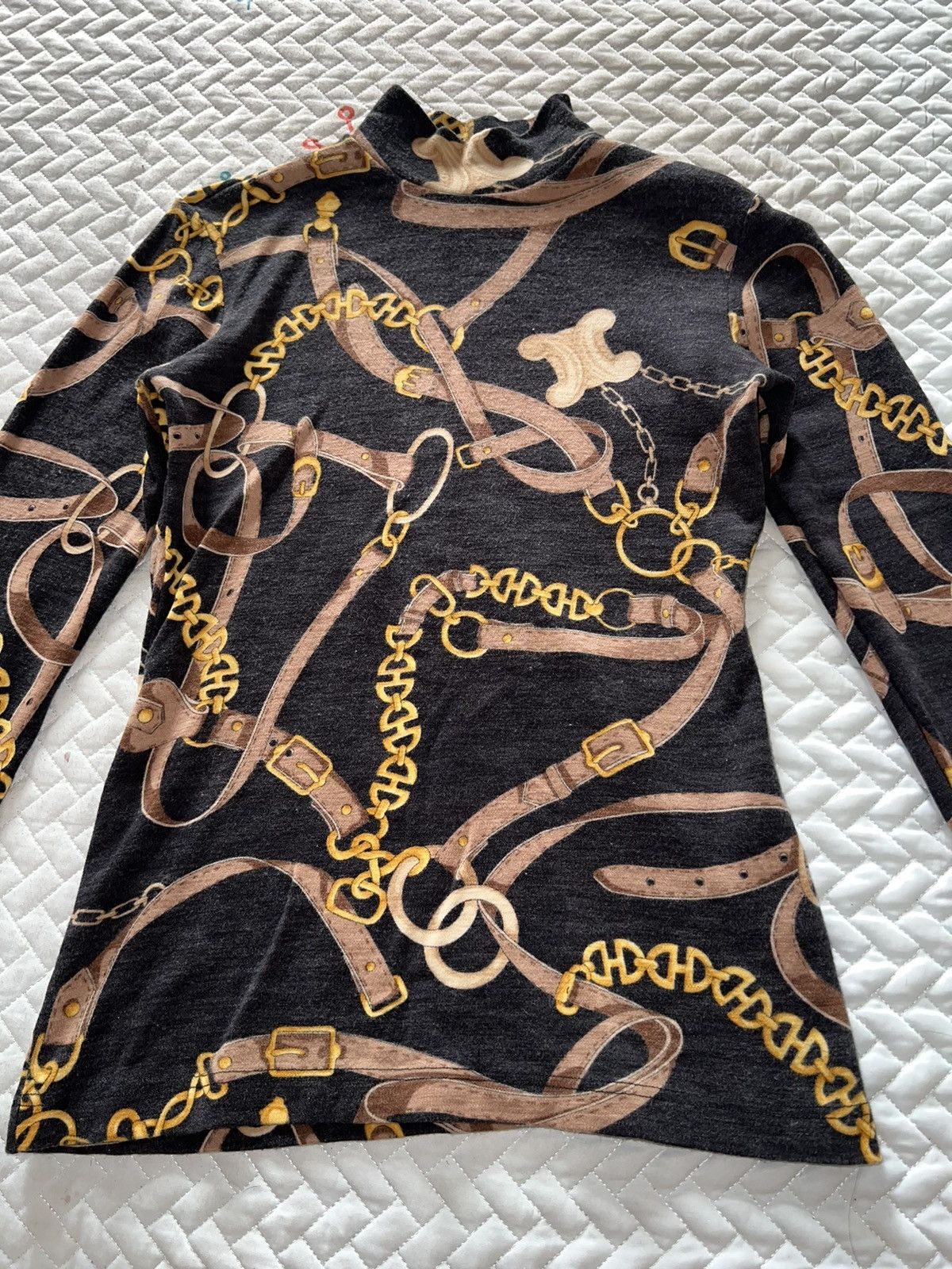 Celine Vintage CELINE all over patent long sleeve ⚜️ Size M / US 6-8 / IT 42-44 - 10 Thumbnail