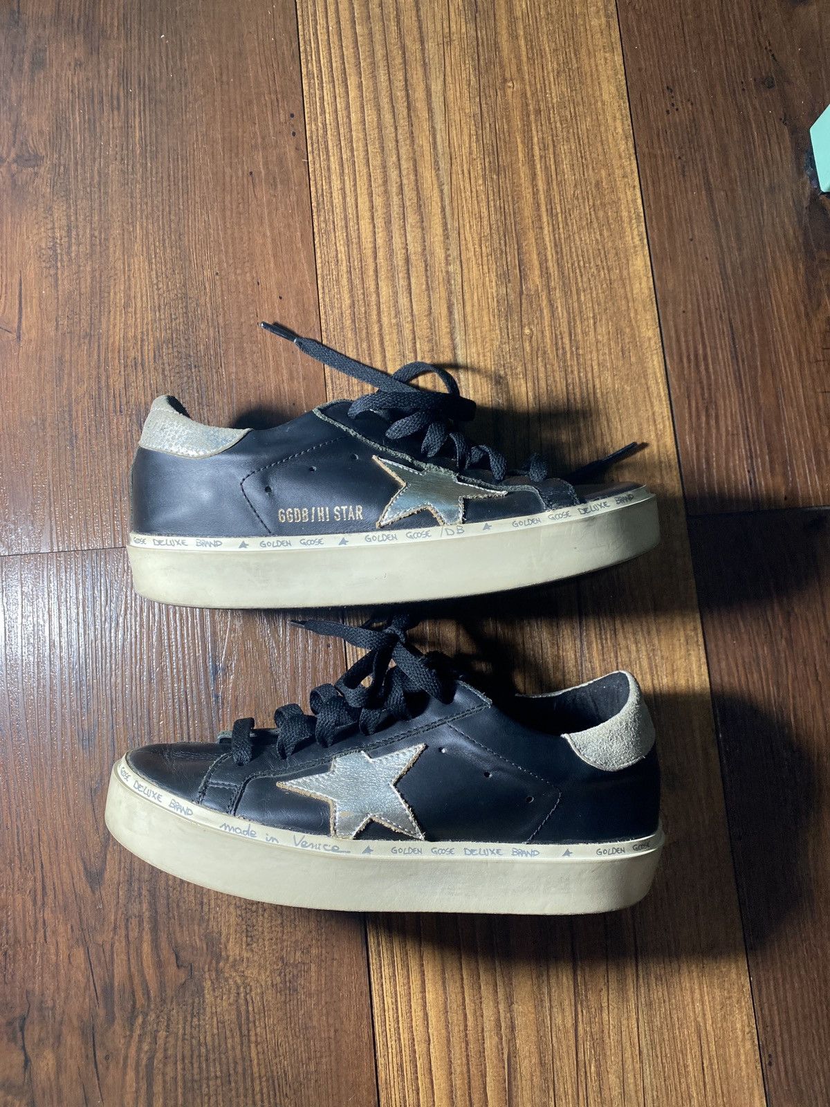 Golden Goose Golden Goose Hi Star Black Silver Size US 5 / IT 35 - 1 Thumbnail