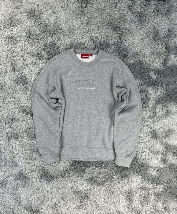 Supreme Supreme Box Logo Cut-out Crewneck Heather Grey S/S20 | Grailed