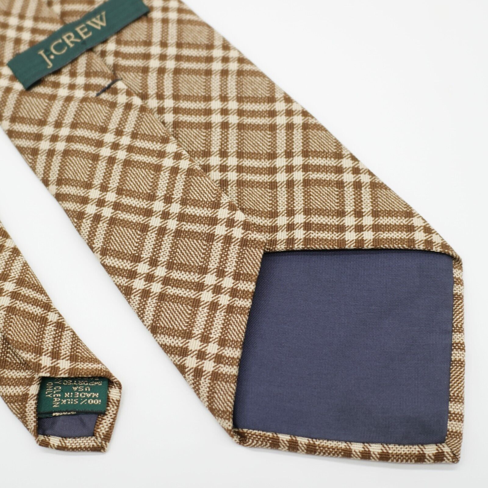 J.Crew J. Crew Glen Plaid Tan Woven Wide Silk Tie Size ONE SIZE - 6 Thumbnail