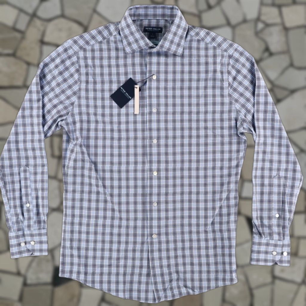 Peter Millar Peter Millar Shirt Men’s Blue McAlister Performance Plaid Button Up S Size US S / EU 44-46 / 1 - 1 Thumbnail