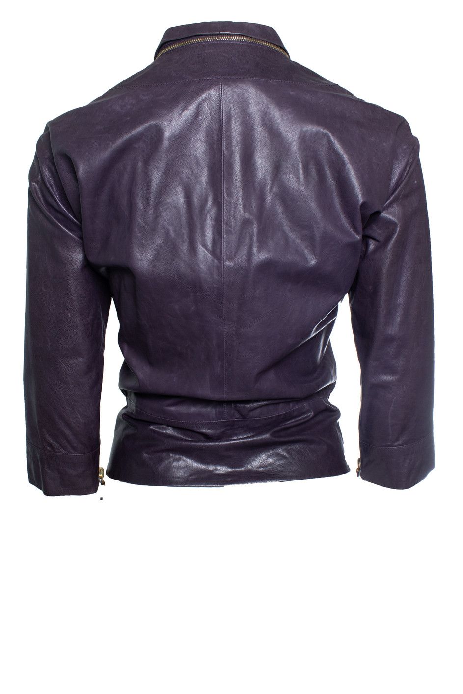 Gucci Gucci, Purple leather biker jacket Size XS / US 0-2 / IT 36-38 - 3 Thumbnail
