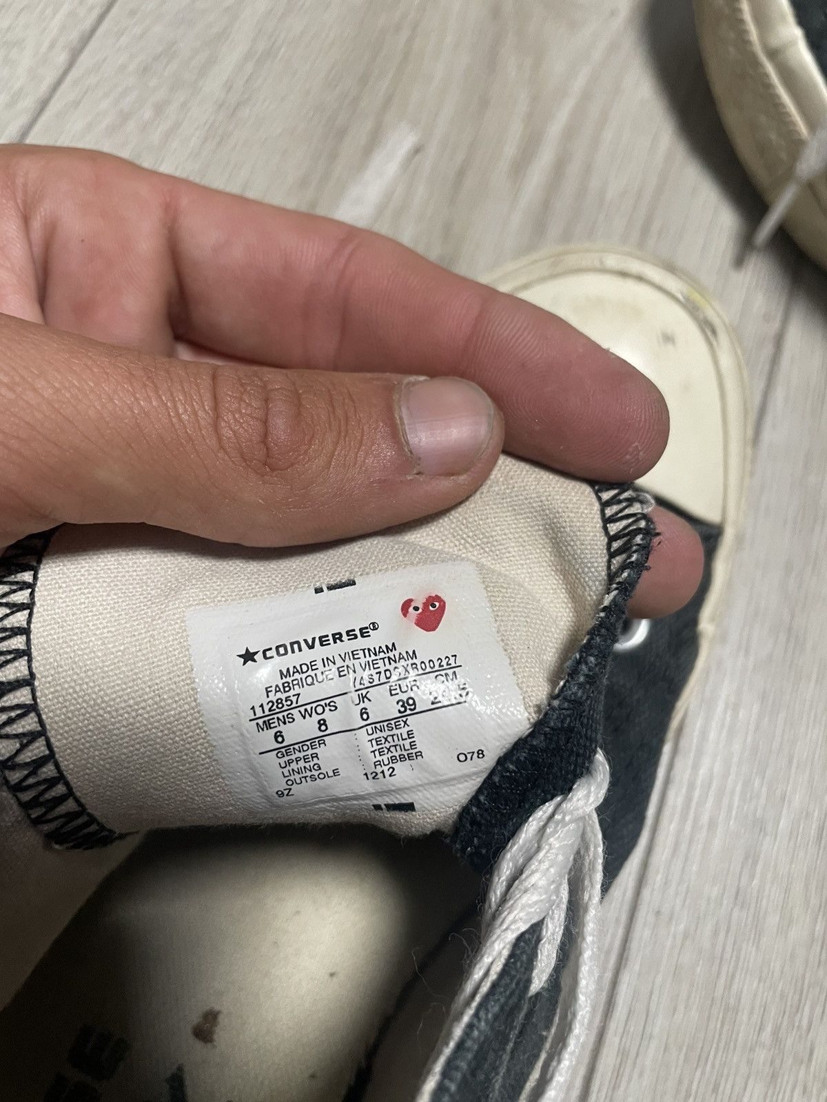 Comme des Garcons Comme des Garçons x Converse Play Black Low Sneakers US 6 Size US 6 / EU 39 - 23 Thumbnail