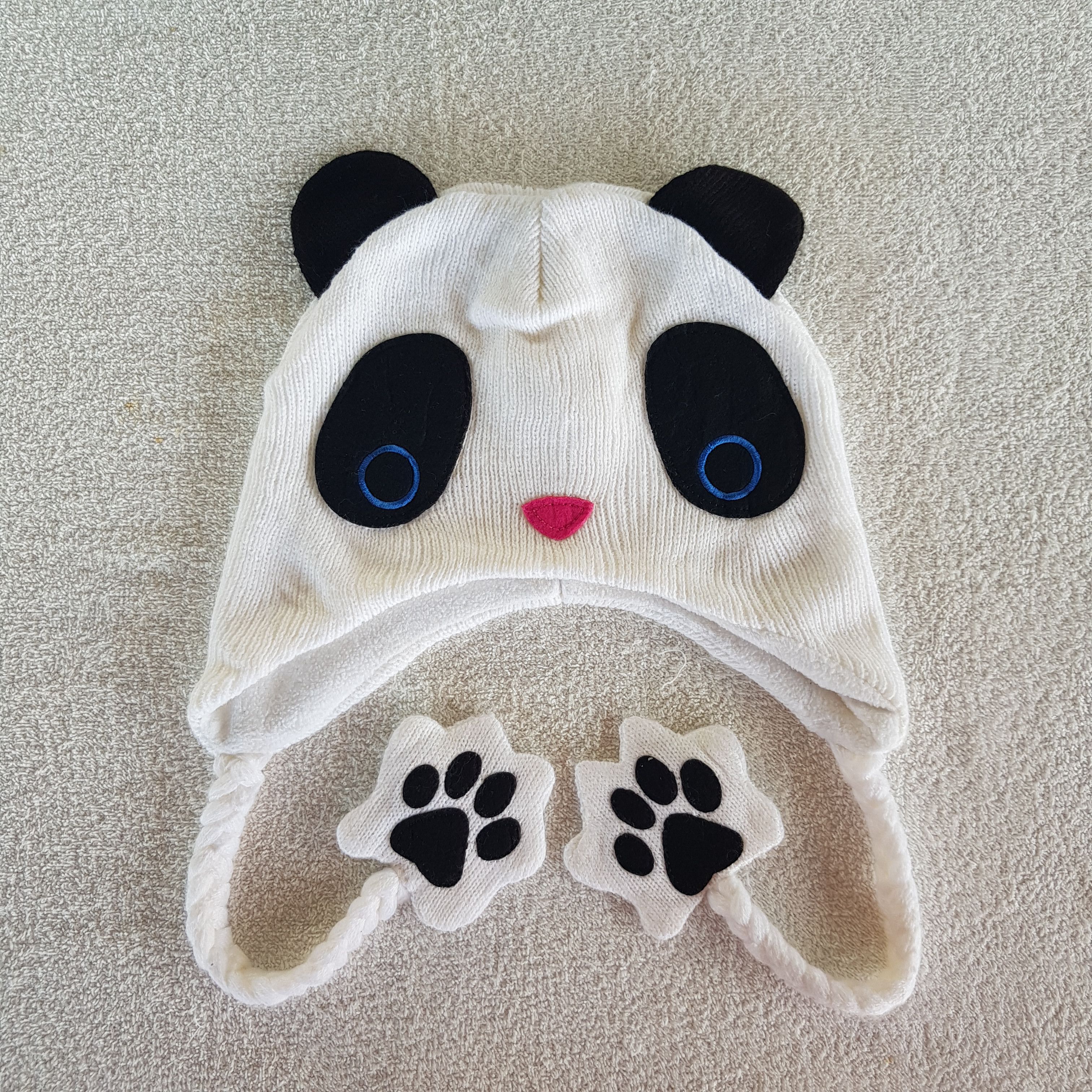 Japanese Brand Vintage Panda Earflap Beanie Ribbed Knit Snow Caps Hats. Size ONE SIZE - 1 Thumbnail