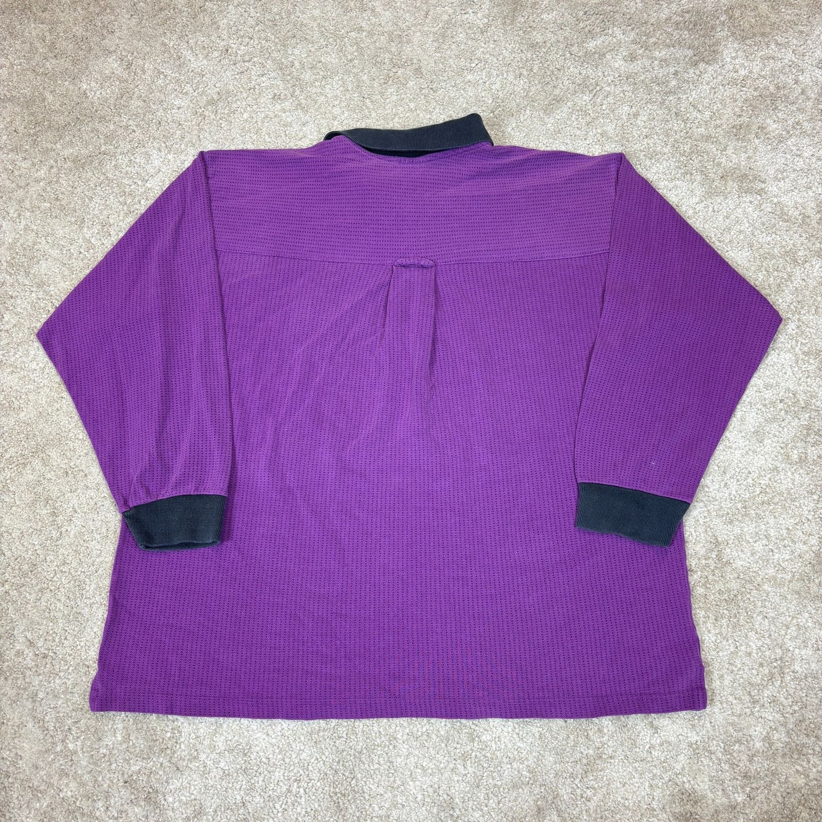 NBA × Vintage VTG 90s LA Lakers Long Sleeve Polo Rugby Shirt Men's Large Size US L / EU 52-54 / 3 - 3 Thumbnail