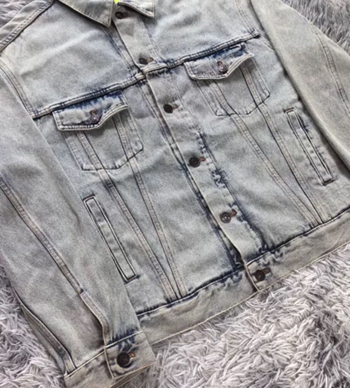 Balenciaga Balenciaga yellow letter logo denim jacket Size US M / EU 48-50 / 2 - 3 Thumbnail
