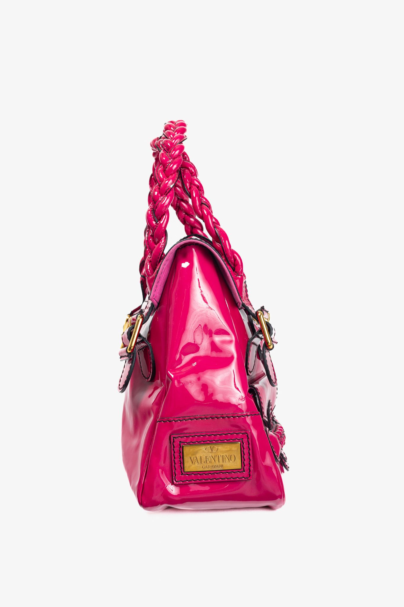 Valentino Valentino Garavani Histoire Lacca Leather Braided Handle Bag Size ONE SIZE - 3 Thumbnail