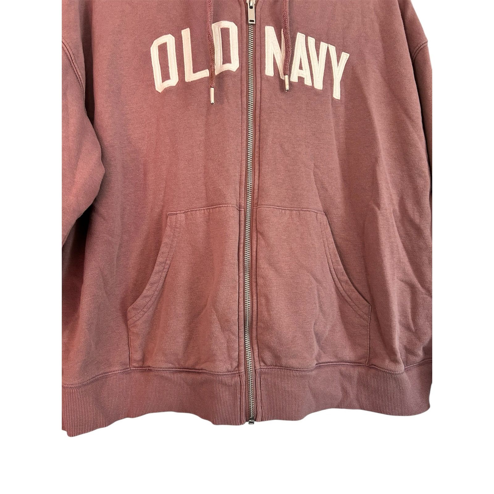 Old Navy Old Navy Full Zip Spell Out Hoodie Sweatshirt Abalone Pink M Size M / US 6-8 / IT 42-44 - 7 Thumbnail