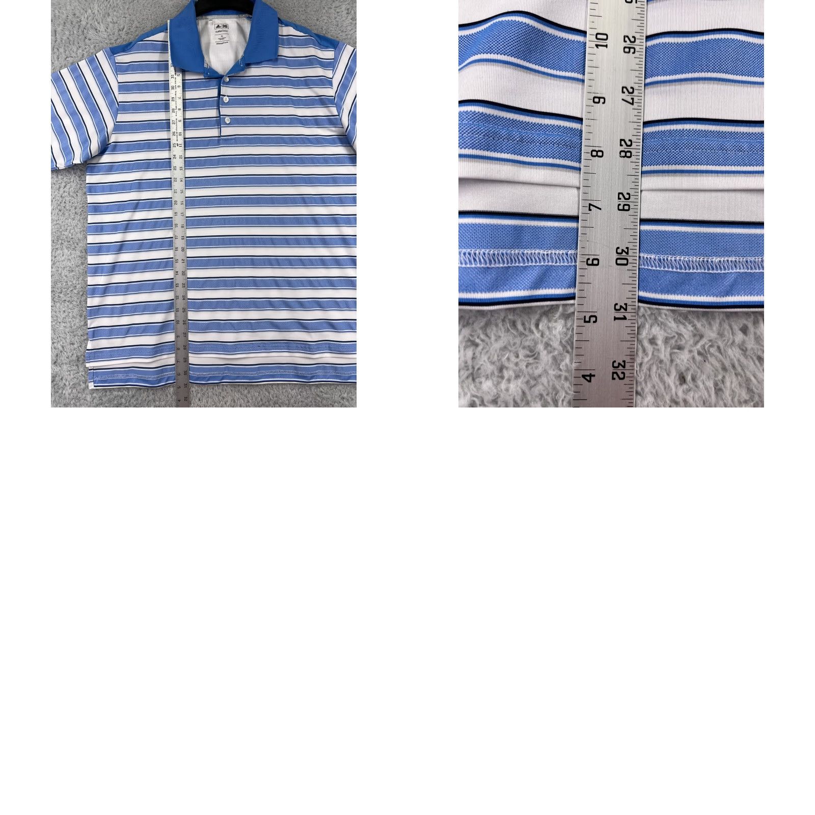 Adidas Adidas Polo Shirt Mens XL Blue Striped 100% Polyester Golf Polo Shirt Size US XL / EU 56 / 4 - 9 Thumbnail