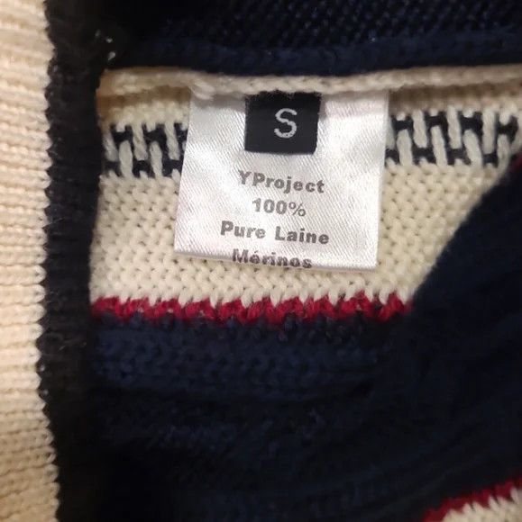 Y/Project Clipped Shoulder Knit Striped Sweater in Navy and White Size US S / EU 44-46 / 1 - 5 Thumbnail