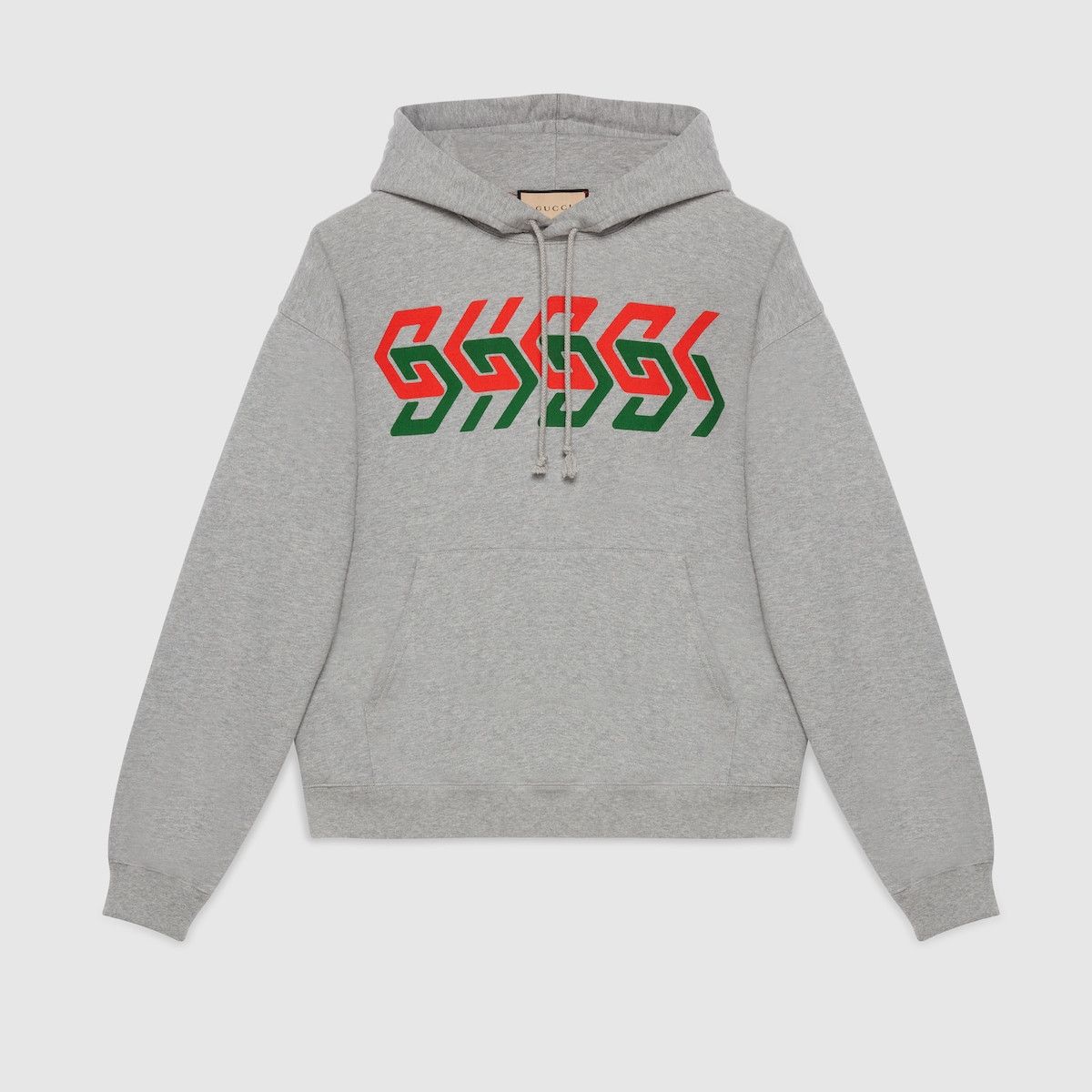 Gucci M Gucci Chain Print Hooded Sweatshirt Grey Cotton Hoodie Red Size US M / EU 48-50 / 2 - 1 Thumbnail