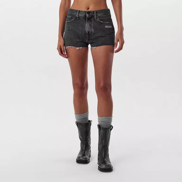 Off-White o1y1225 Denim Short in Dark Gray Size 26" / US 2 / IT 38 - 3 Thumbnail