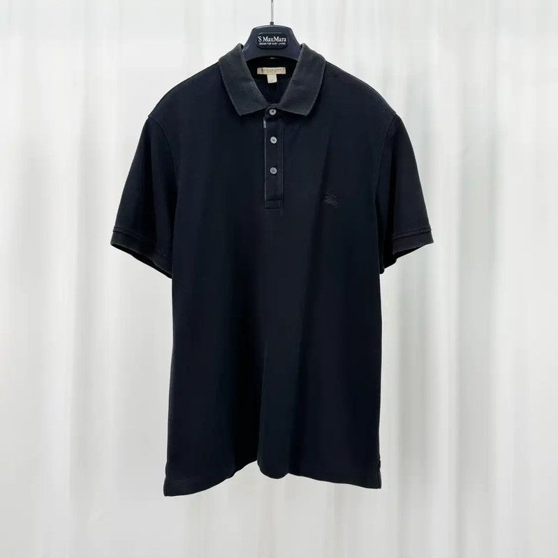 Burberry Burberry Black Embroidered Logo Short Sleeve Polo Size US M / EU 48-50 / 2 - 1 Thumbnail