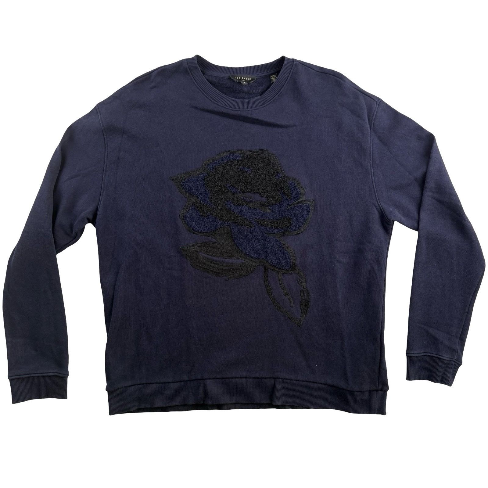 Ted Baker Ted Baker 100% Cotton Embroidered Crew Neck Sweatshirt Blue Size US XL / EU 56 / 4 - 2 Thumbnail