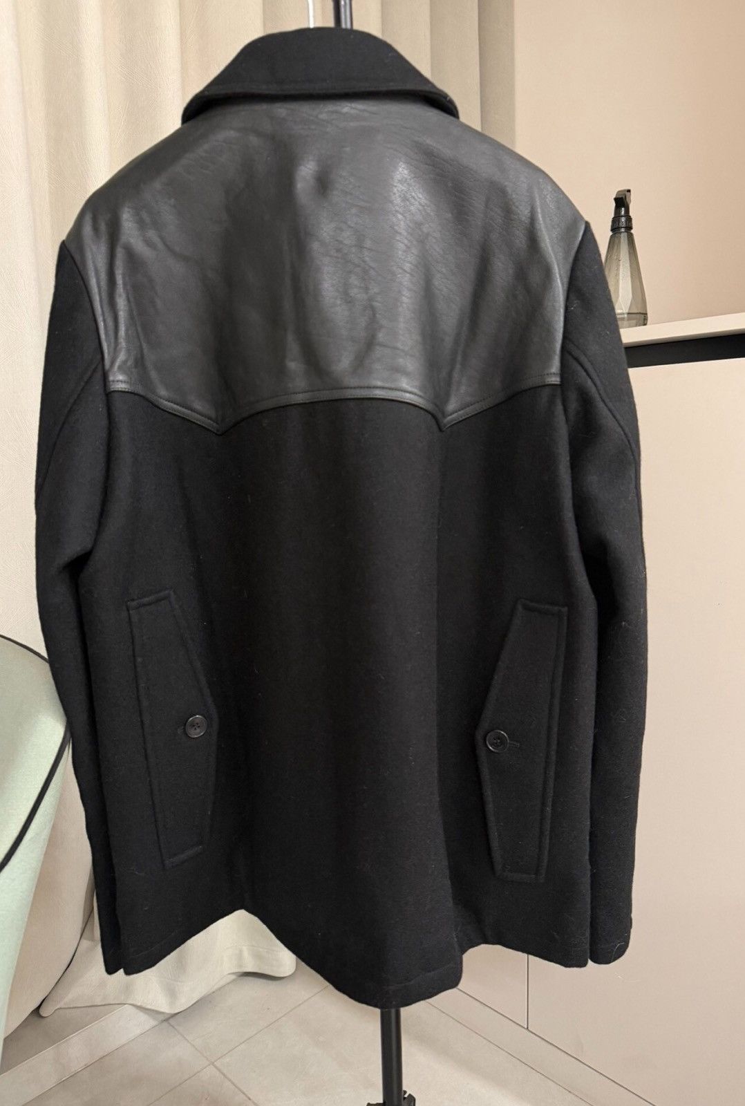 Saint Laurent Paris Saint Laurent Paris 2013FW Lambskin & Wool Spliced Jacket Size US L / EU 52-54 / 3 - 2 Thumbnail