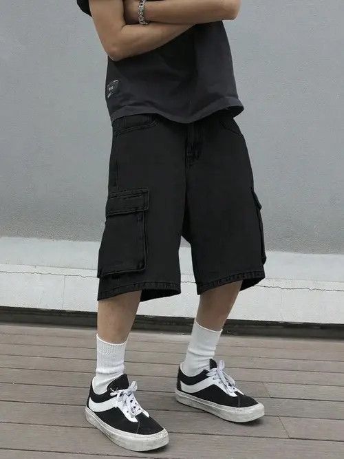 Jean Pants Cargo Y2k Shorts Jorts jeans washed Size US 34 / EU 50 - 4 Thumbnail