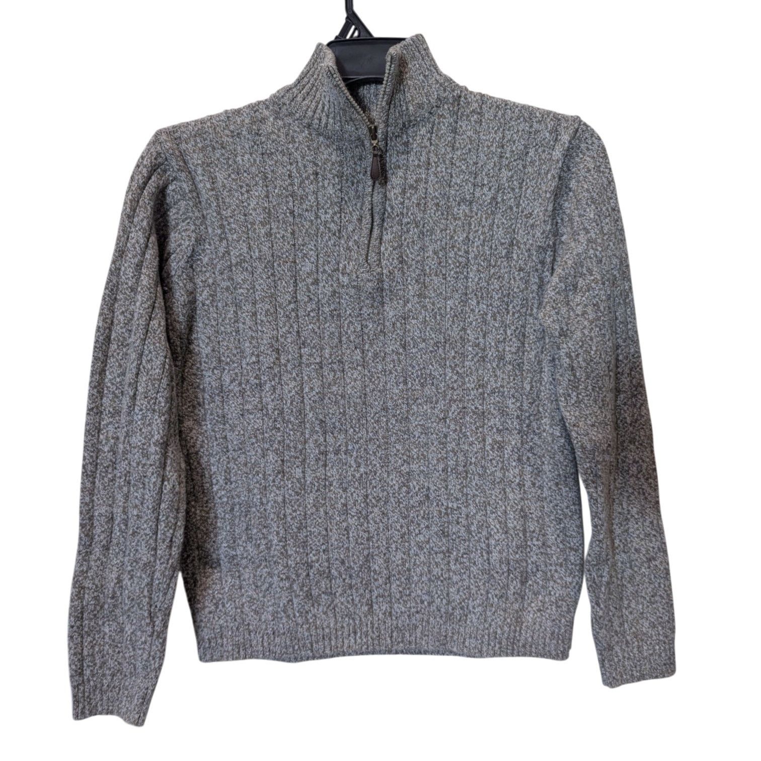Oscar De La Renta Oscar De La Renta Taupe Rib Knit Fisherman's Quarter Zip Size US L / EU 52-54 / 3 - 1 Thumbnail