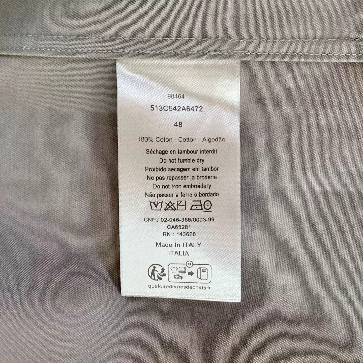 Dior DIOR Men's Cotton Gabardine Embroidered Zip LS Shirt Size US M / EU 48-50 / 2 - 7 Thumbnail