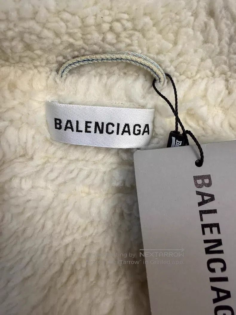 Balenciaga Balenciaga Shearling Lined Denim Jacket with Back Logo Size XS / US 0-2 / IT 36-38 - 3 Thumbnail