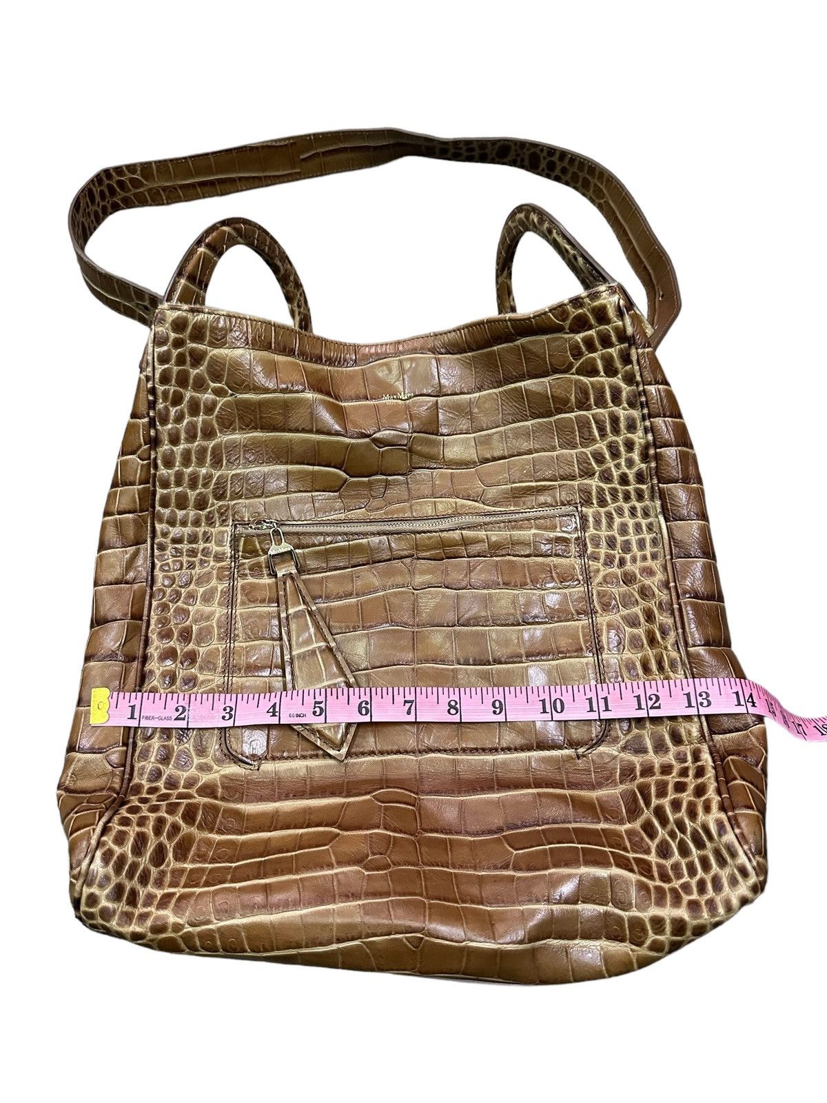 Vintage RARE MAX MARA EMBOSSED CROC LETAHER Size ONE SIZE - 18 Thumbnail