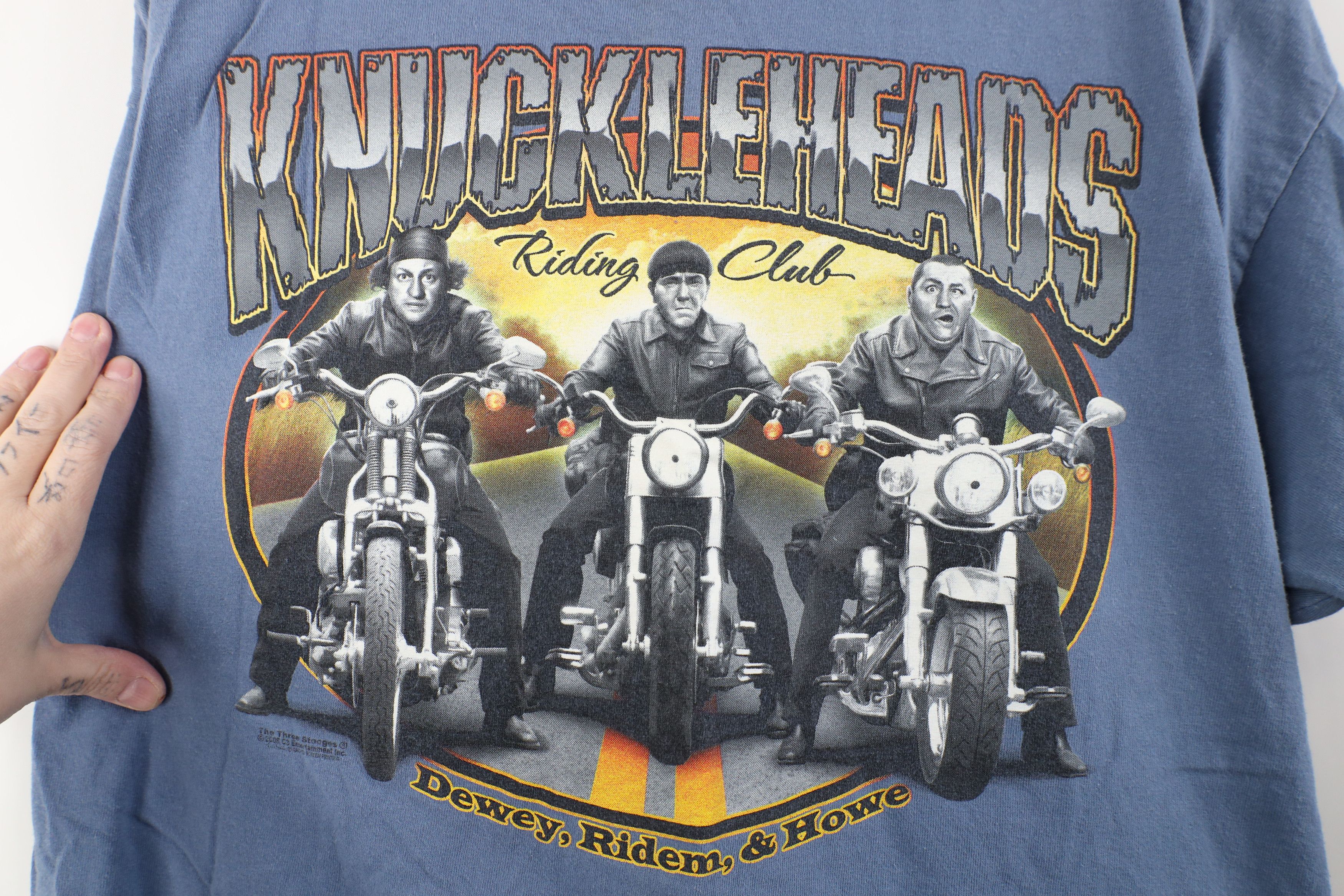 Vintage Vintage Y2K Three Stooges Knuckleheads Riding Club T-Shirt Size US XL / EU 56 / 4 - 10 Thumbnail