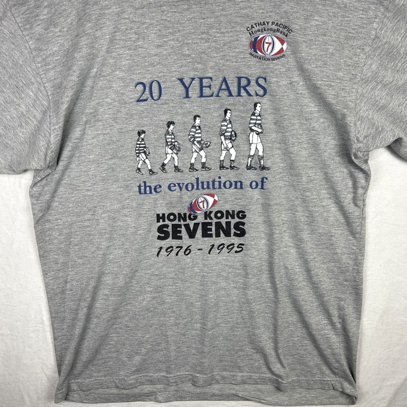 Reebok VINTAGE Reebok Hong Kong Sevens Shirt Mens 2XL Gray Rugby 90s Sports Tournament Size US XXL / EU 58 / 5 - 3 Thumbnail