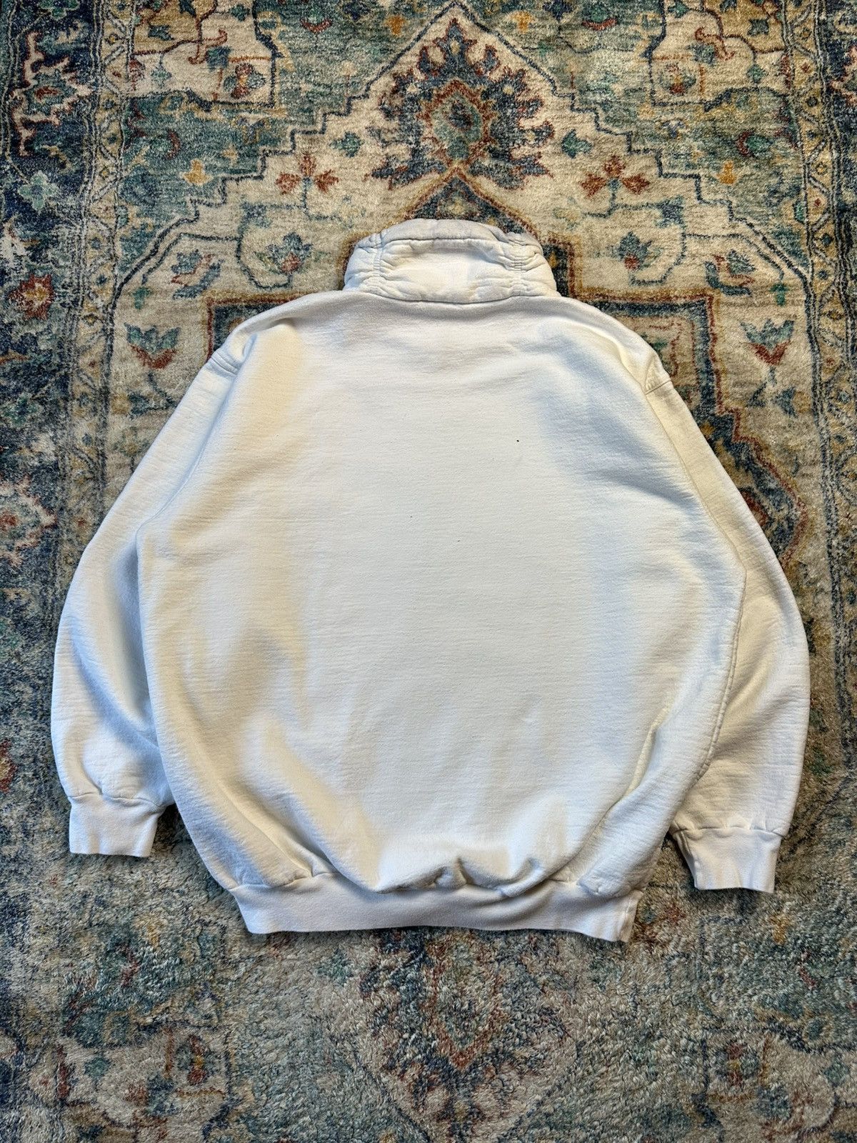 Vintage Vintage White Blank Pullover Neck Zip Sweatshirt Size XL Size US XL / EU 56 / 4 - 2 Thumbnail