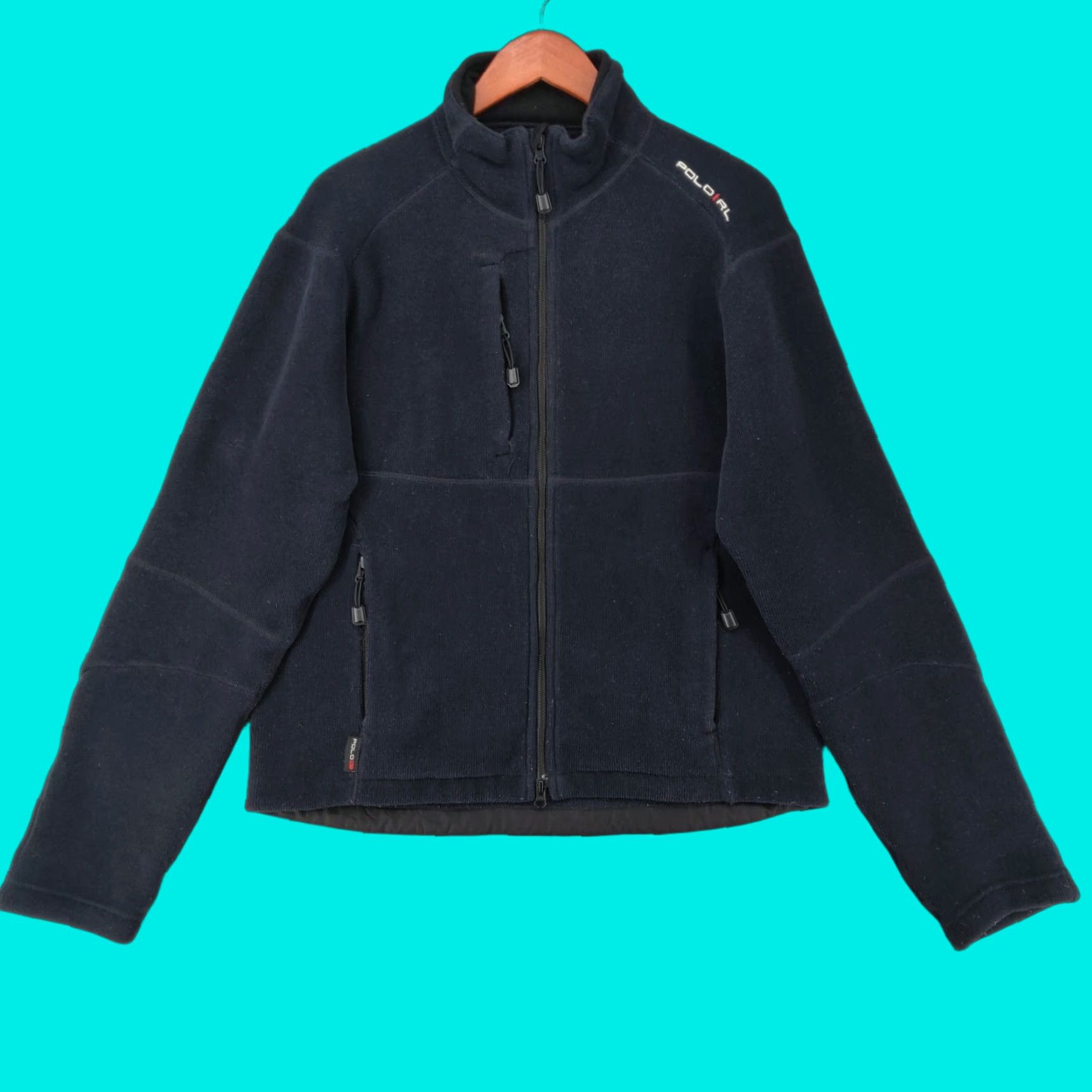 Polo Ralph Lauren VINTAGE Polo Ralph Lauren Jacket Mens L Blue Full Zip Fleece Bomber Pony 90s Size US L / EU 52-54 / 3 - 1 Thumbnail