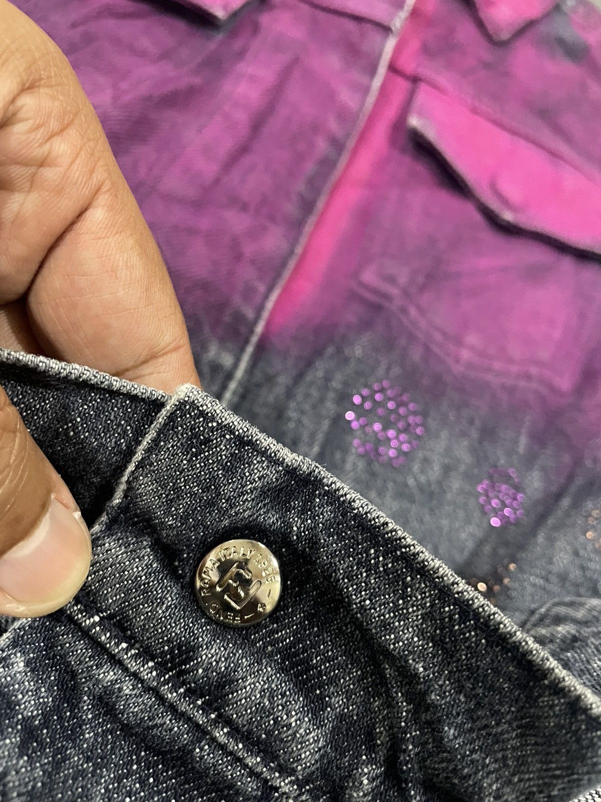 Fendi Fendi Electric Splattered Rare Denim Jacket Size S / US 4 / IT 40 - 23 Thumbnail