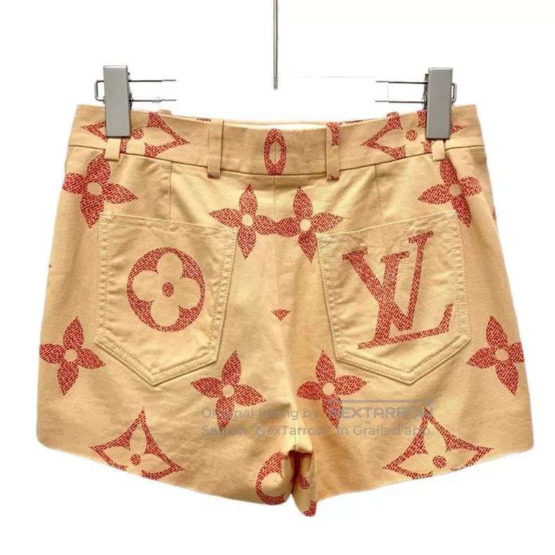 Louis Vuitton Louis Vuitton Orange logo full-print cotton shorts Size US 36 / EU 52 - 2 Thumbnail