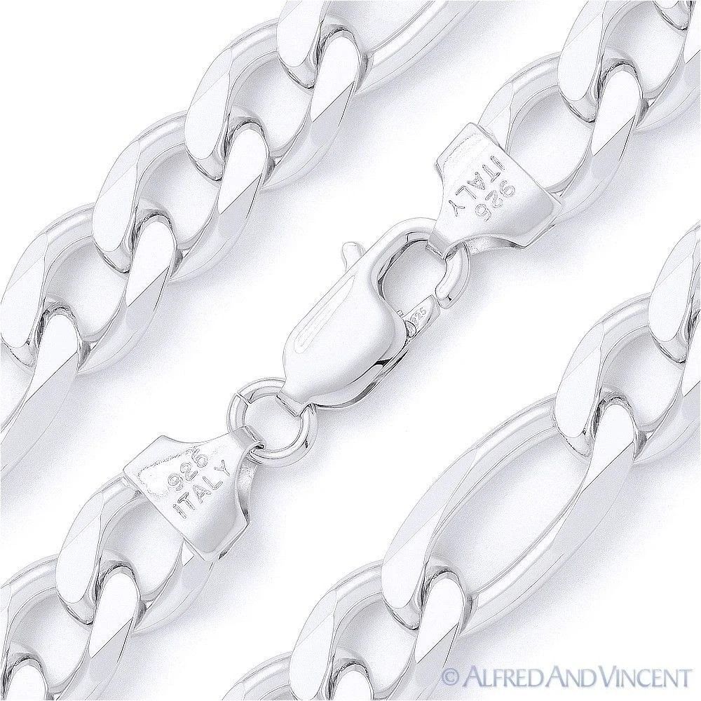 Other 14mm Figaro / Figaroa Link Italian Chain Bracelet Size ONE SIZE - 1 Thumbnail