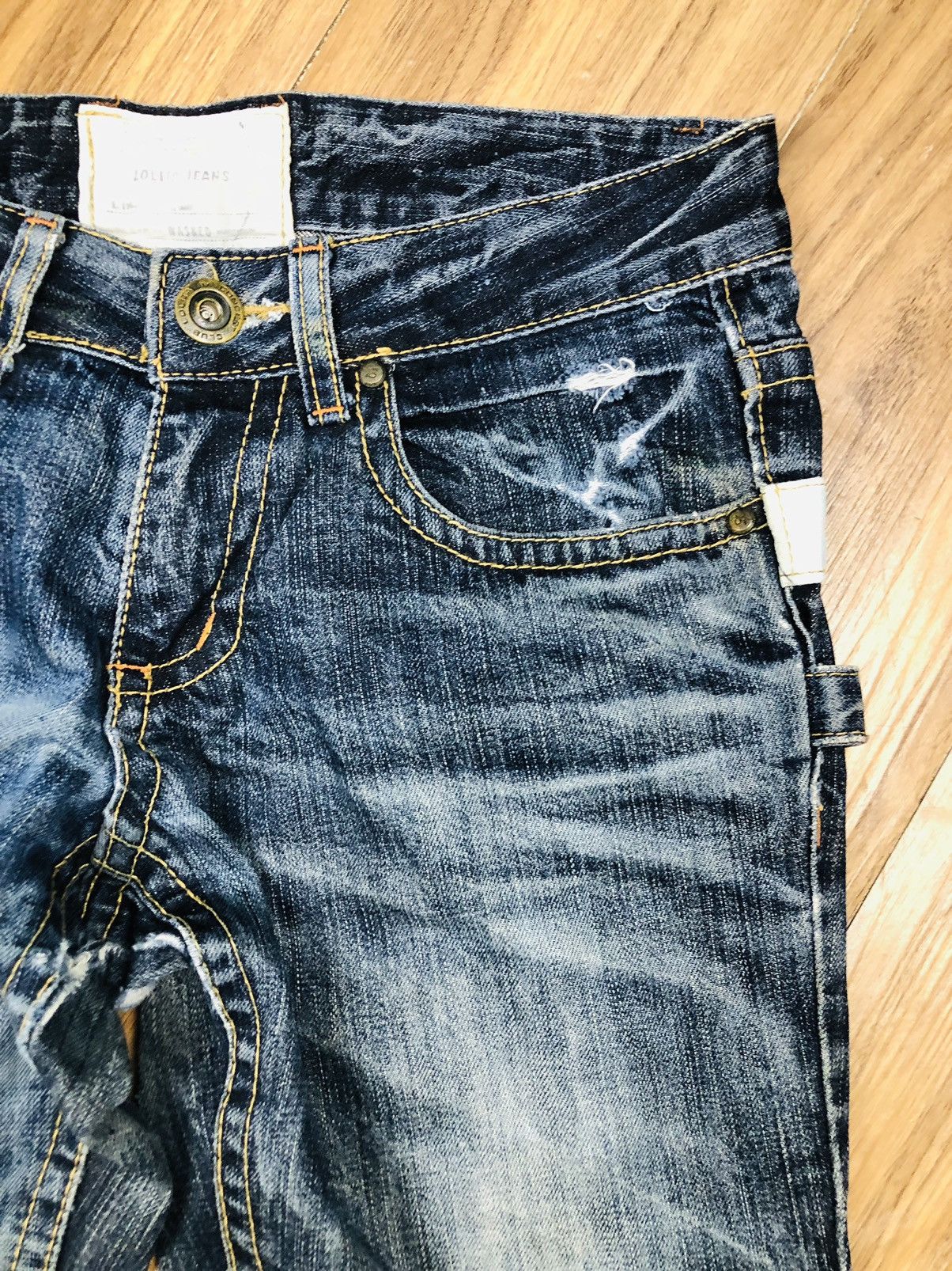 If Six Was Nine Lolita Jeans Y2K Distressed Bootcut/Flare Denim (Rare) (40) Size 32" / US 10 / IT 46 - 6 Thumbnail