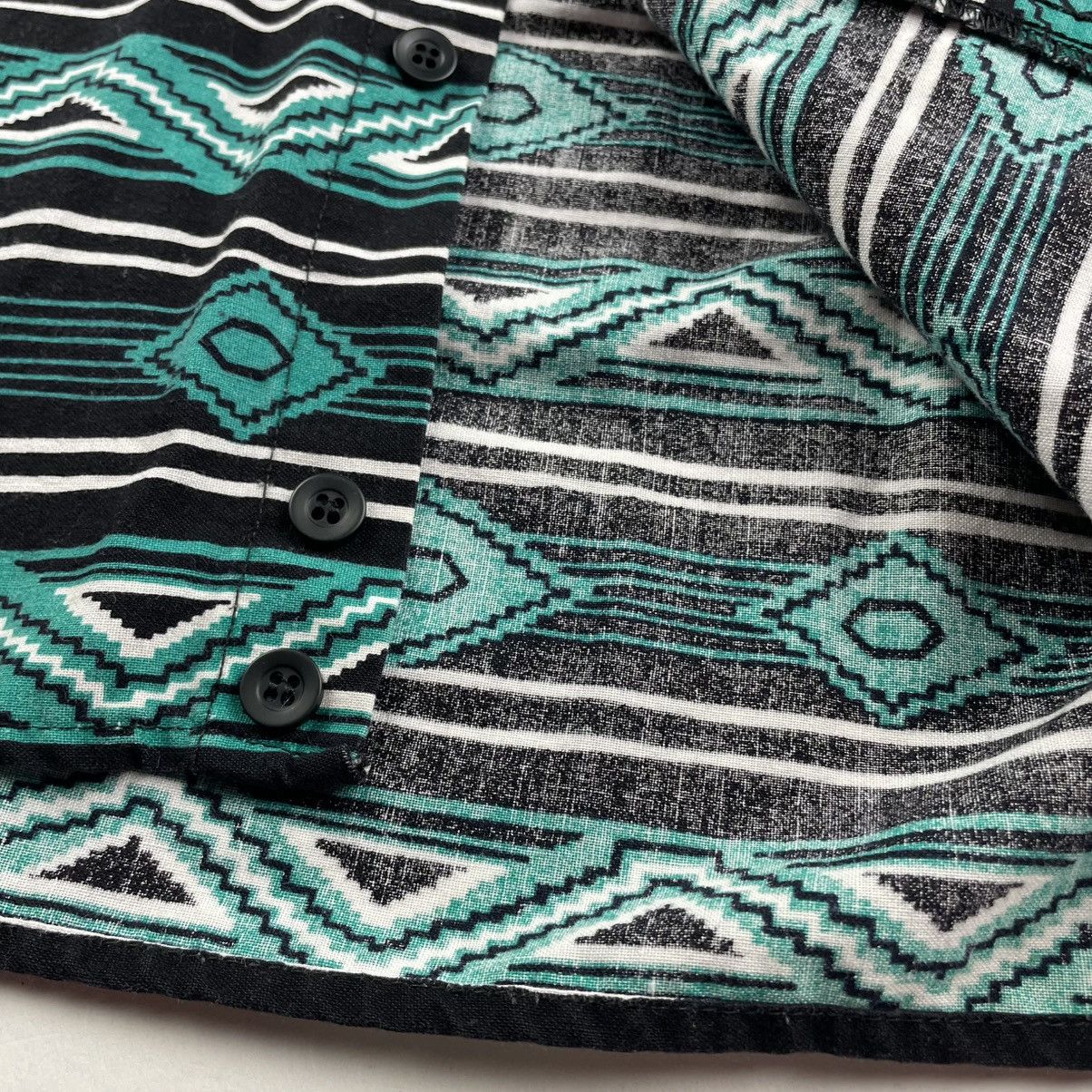 Vintage Wrangler Brushpopper Shirt XL Teal Cowboy Western Aztec 90s Size US XL / EU 56 / 4 - 5 Thumbnail