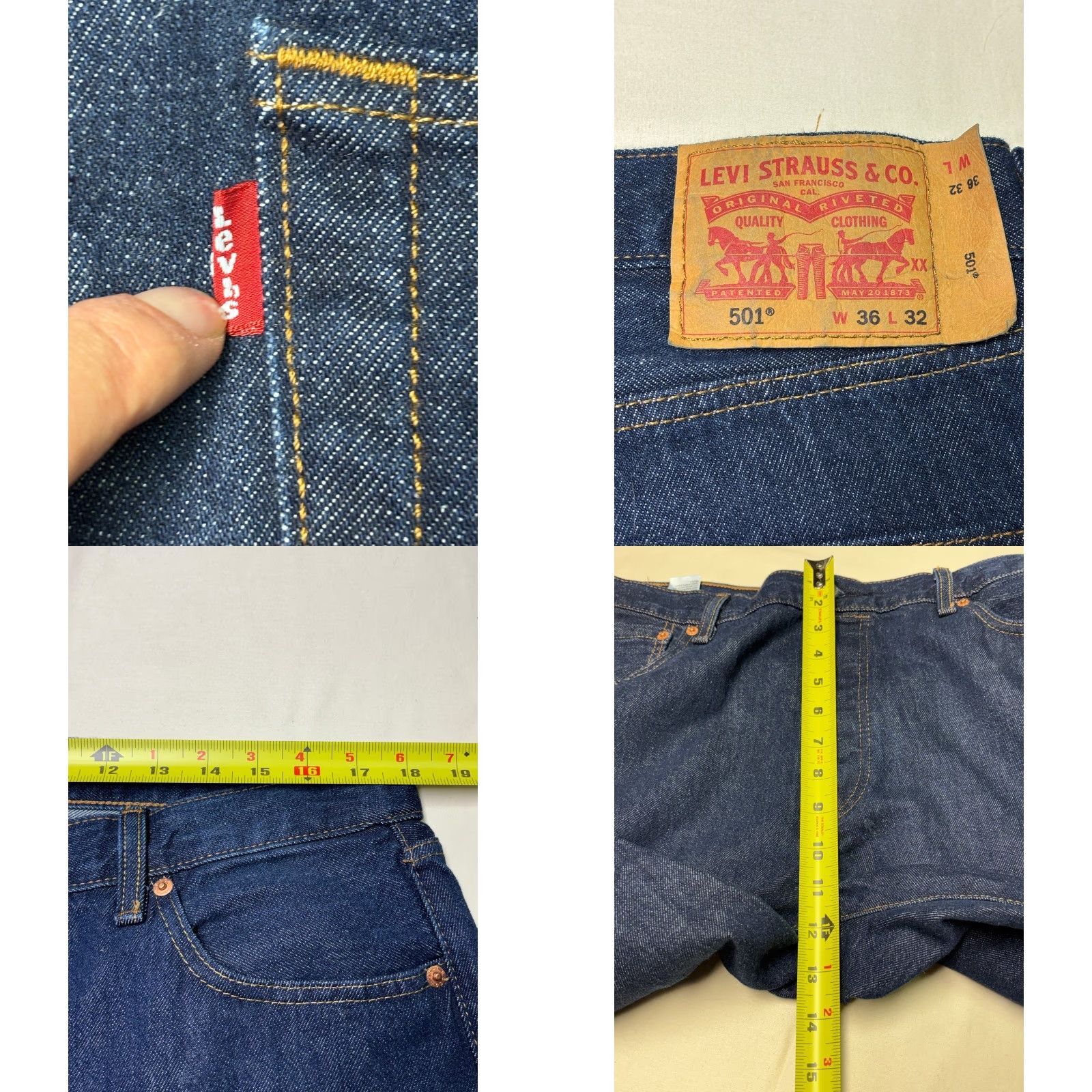 Vintage Levi's 501 Original Fit Denim Jeans Mens W36 L32 Button Fly Dark Wash Straight 5-Pocket Brand: Levi's 501 Series Menswear Vintage-Inspired Size US 36 / EU 52 - 8 Thumbnail