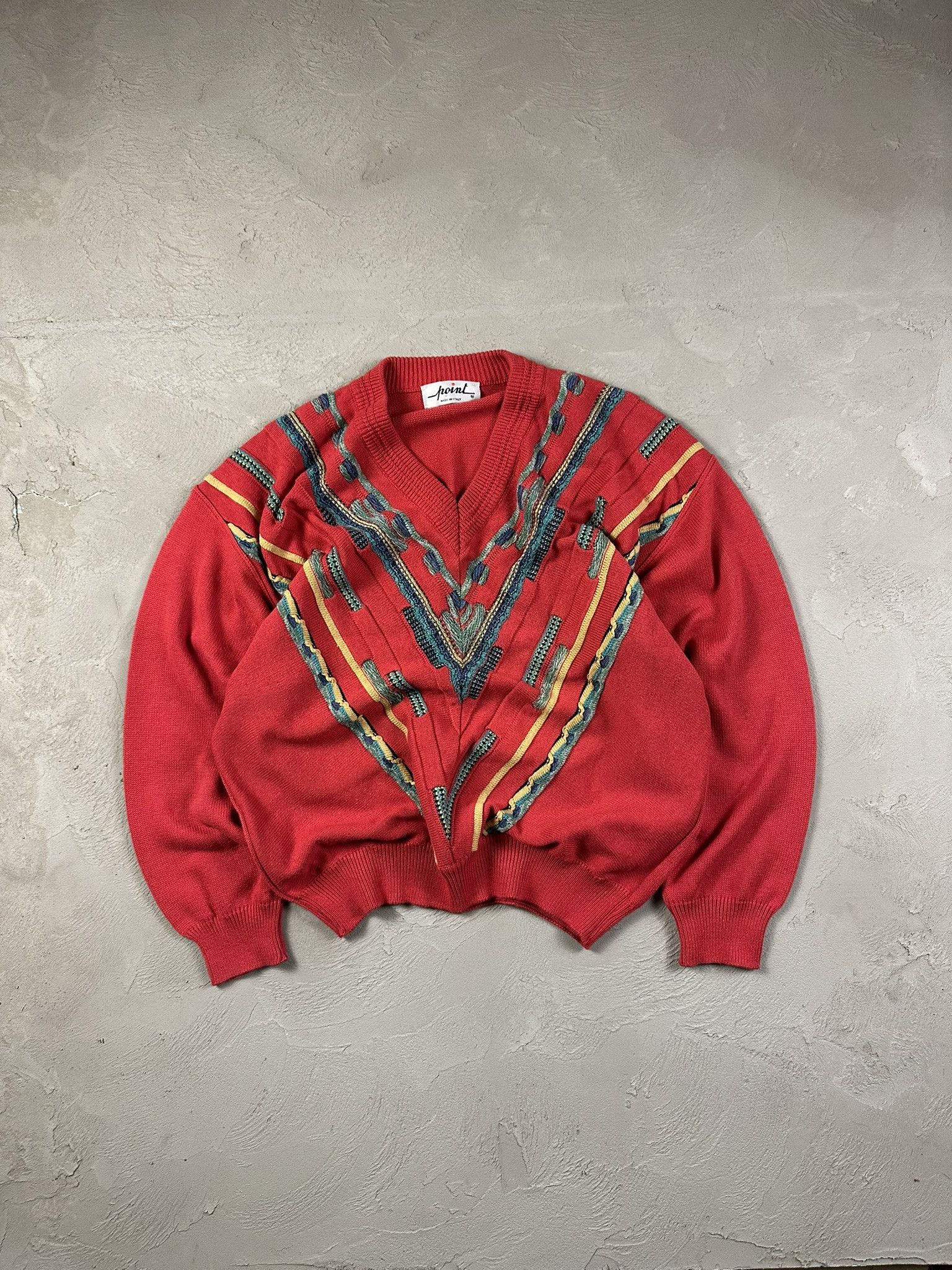 Vintage 80s Vintage Italian 3D Cable Oversized Boxy Sweater Size US M / EU 48-50 / 2 - 1 Thumbnail